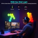 MeRGBW-Home 12 Pannelli LED Hexagon Luminoso, RGB Hexa Luci a Muro per Interni con APP, Cambia Colore a Ritmo di Musica, Lampade da Parete Esagonale per Gaming, Cameretta, Soggiorno, Sala Giochi - 4