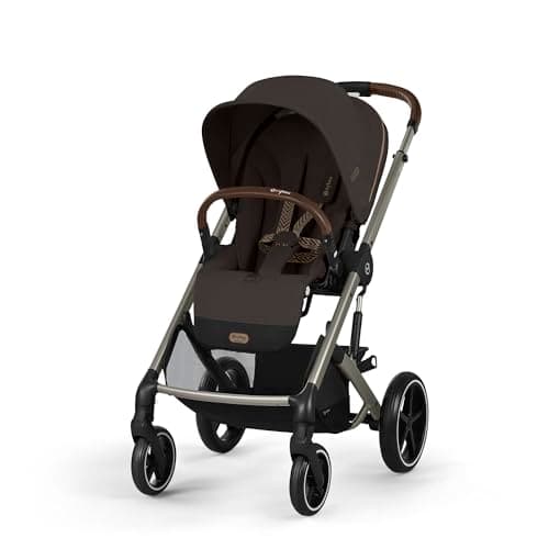 CYBEX Gold Kinderwagen Balios S Lux, Ergonomische Liegeposition, Einhand-Gurtsystem, Ab Geburt bis 22 kg (ca. 4 Jahre), Chocolate Brown