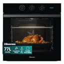 Hisense BI64111AB Forno Multifunzione Termoventilato, Cavità XXL 77 Litri, 12 Funzioni Cottura, Pulizia Acqua Clean, Classe A, Preriscaldamento Rapido, Funzione Pizza 300 °C, Air Fry, nero - 1