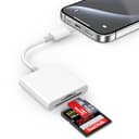 [Apple MFi Certified] USB C SD Card Reader, SD Card Reader Adapter with Dual Slots for iPhone 17 16 15 Pro Max iPad MacBook, USB Type C High-Speed Trail Camera Viewer Memory Card Reader, Plug and Play - 1