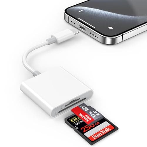 [Apple MFi Certified] USB C SD Card Reader, SD Card Reader Adapter with Dual Slots for iPhone 17 16 15 Pro Max iPad MacBook, USB Type C High-Speed Trail Camera Viewer Memory Card Reader, Plug and Play