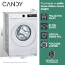 Candy ProWash 300 GD 4108-S, Lavatrice Carica Frontale, 10KG, Classe A-20%, 1400 giri, 16 Programmi, 8 Cicli Rapidi, Trattamento Vapore, Motore Silent Inverter, Bianco - 3