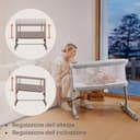 lionelo Aurora 3in1 Culla Co-sleeping e Lettino da viaggio per neonato bambini fino 9kg Regolabile in altezza e Inclinazione Parete aperta rete traspirata Materasso innovativo Zanzariera - 6