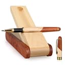 Migliore confezione regalo penna gel in legno con scatola portapenne roller fatta a mano e ricariche, penna a sfera professionale con custodia di presentazione fantasia - 1