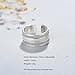 Anello vintage in argento sterling 925 Anelli regolabili in argento di larghezza semplice per donne e uomini - 2
