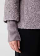 Comma Boucléjacke mit Rippbündchen und Reverskragen - 5