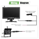 Telecamera di retromarcia wireless IP68 impermeabile con visione notturna, monitor HD da 7", telecamera di retromarcia ad alto rendimento con chip a prestazioni elevate, linea invertita, BSD - 3