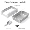 Lifewit Arenero Gato Acero Inoxidable con Pala, Caja de Arena para Gatos Grande, Arenero Gatos para Salón, Dormitorio, 58 x 38 x 26 cm, Gris - 7