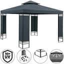 CASARIA® Pavillon Lorca 3x3m Metall Wasserabweisend UV-Schutz 50+ mit Seitenteile Stabil Gartenpavillon Modern Anthrazit - 8