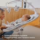 Lionelo Sdraietta Elettrica e Culla lettino BELLA SET 2in1 per Neonati, Girevole 360°, 6 Movimenti di Dondolio, 12 Melodie, Telecomando, Cinture di Sicurezza, Materasso in Schiuma T2, fino a 9kg - 7