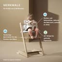 Stokke Tripp Trapp Hochstuhl, Storm Grey - Inklusive Stuhl + Baby Set2 für Kinder von 6-36 Monaten - Verstellbar, ergonomisch & leicht zu reinigen - 2