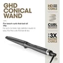 ghd Chronos Curve Conical Wand 28-23mm Hair Curler in Black - for Beach Waves That Last All Day, Fast, Easy, Frizz-Free Curls, No Extreme Heat Damage - Ideal for All Hair Lengths (UK Plug) - 3