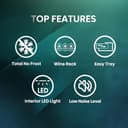 Hisense RB327N4BWE 55cm Freestanding 50/50 Fridge Freezer - 256 litre capacity - Total No Frost -LED Light - Reversible door - Silver - E Rated, H182.4 x W55 x D56.2 (cm) - 2