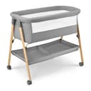 Moby-System Babybett Mili – Reisebett 0–6 Monate, Klappbar mit Matratze, Netzseiten, Stauraum, Rollen mit Bremse, Leicht & Stabil, Grau, Neugeborene, Beistellbett ohne Bohren, 9 kg Max. - 11