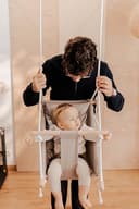 Tulano Hop 40 3in1 Babyschaukel – Mitwachsend durch Sitz- und Liegefunktion – 5-Punkt Sicherheitsgurt – Wendekissen – Ideal für Zuhause und draußen – Belastbar bis 60 kg – 6–36 Monate – Grau - 3