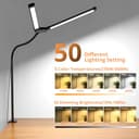 Woputne Desk lamp with Clamp, Super Wide & Bright, 5 Color Modes X 10 Brightness Levels, 960LM(160 Pcs Lamp Beads), 12W Computer Monitor Flexible Table Light, Desk Light for Office,Study, Crafts, Draw - 3