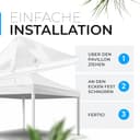 GRAFT Pavillon Abdeckung 3x3m | Schutzhaube für Gartenpavillon | Pavillondach Regenschutz | Gazebo Ersatzbezug | Wasserdicht Transparent | Wasserfeste Pavillon Abdeckplane | Wetterschutz Gartenzelt - 6
