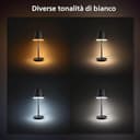 PHILIPS Hue White and Color Ambiance Lampada da Tavolo Hue Go Portable con Luci Smart Bianche e Colorate, Dimmerabile, Lampada da Tavolo Design per Interni ed Esterni, IP54, 6,2W, Nero - 7