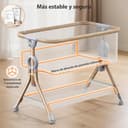 Larex Cuna Colecho para Bebé Bassinet para recién Nacido y bebé con mosquitera, Bolsa y Cesta de Almacenamiento, 5 Alturas Ajustables,4 Ruedas con Freno, colchón Transpirable y Paredes (Gris Oscuro) - 3