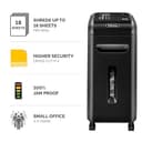 Fellowes 18 Sheet Paper Shredder for Office Use - 100% Jam Proof Cross Cut Shredder - 99Ci Shreds for 30 Minutes - Powershred Office Shredder with Large 34 Litre Pull-Out Bin - DIN Level P4 - Black - 2