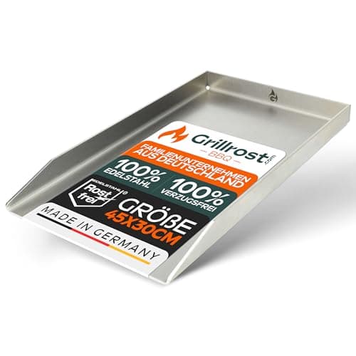 Grillrost.com Das Original Piastra Grill in Acciaio Inox | plancha 45x34cm - Adatta per Napoleon Le/Lex/Prestige & Rösle | 4mm Massiccio