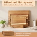 EDELHAUS Schneidebrett Holz 3er Set (40x30cm / 33x24cm / 26x18cm) Holzschneidebrett aus Massiver Akazie - 2cm dicke Holzbretter Küche mit Saftrille - Design Cutting Board Schneidbrett Set - 8