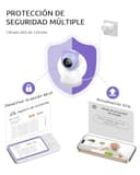 YESIMOM Sistema de Monitor para Bebé 2 en 1 con 2 Cámaras 2K: Pantalla 5" IPS, Detección Inteligente de Llanto con Alerta, 360° PTZ y Seguimiento Automático, App y WiFi - Ideal para Gemelos(Púrpura) - 8