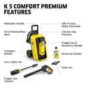 Kärcher Hochdruckreiniger K 5 Comfort Premium, Druck: 145 bar, Fördermenge: 500 l/h, Fläche: 40 m²/h, Gewicht: 18,2 kg, extra Flexibler Hochdruckschlauch, Schlauchtrommel, 4-in-1 Multi Jet - 9