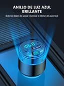 Mohard Transmisor FM Bluetooth Coche 5.3, Metal PD 30W & QC3.0 18W Cargador Coche Rápido, Manos Libres Receptor Música Bluetooth con Cancelación Ruido, con Anillo Luz & Música Alta Fidelida Car - 5