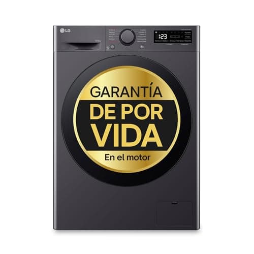 LG F4DR6009AGM - Lavadora Secadora Inteligente, 9/6kg, AI Direct Drive, 1400rpm, Carga Frontal, TurboWash 360º, Vapor Steam, Serie 600, Inox Grafito
