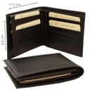 Old Angler Firenze Portafoglio in vera pelle | Protezione RFID integrata | Cuoio fiorentino conciato vegetale | Portafoglio in pelle nero con 2 scomparti - 6