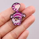 Distrigeek Spilla pins Il gatto di Alice, animale distintivo pin, collezione in metallo smaltato, viola e rosa, Per donne o ragazze, personaggio del film - 4