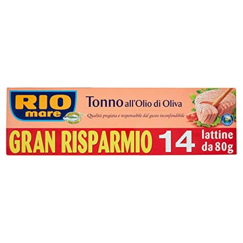 Rio Mare, Tonno All'Olio di Oliva, Qualità Pinne Gialle, 14 Lattine da 80 g