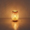 BARCELONA LED – Lampada da tavolo in vimini e legno “Ruka” – Design artigianale con paralume a griglia. Stile rustico, boho naturale. E27 – Lampada da tavolo ideale per soggiorno, camera da letto. - 6