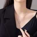 HinDaLi Collana Donna Ciondolo Luna e Stelle Collana in Argento 925 per Donna Bambina Ragazza Pendente Luna Crescente Zirconi Pendente Stella Cristalli Brillantini Gioielli - 6