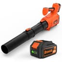 Soffiatore a Batteria, Bravolu Soffiatore Foglie Elettrico, con Batteria da 5200 mAh e Caricabatteria, Velocità Aria Max 305 km/h, 5 Velocità Regolabili e Modalità Turbo - 1