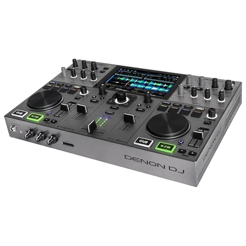 Denon DJ PRIME GO+ Tragbarer DJ-Controller und Mixer mit Stem-Trennung, 2 Decks, WLAN-Streaming, Bluetooth, Lichtsteuerung, 7" Display und Batterie