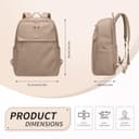 GOLF SUPAGS Mochila Casual para Mujer Bolsa de Hombro para Trabajo Viaje Colegio Monedero para Portátil de 15,6 Pulgadas(Champán) - 4