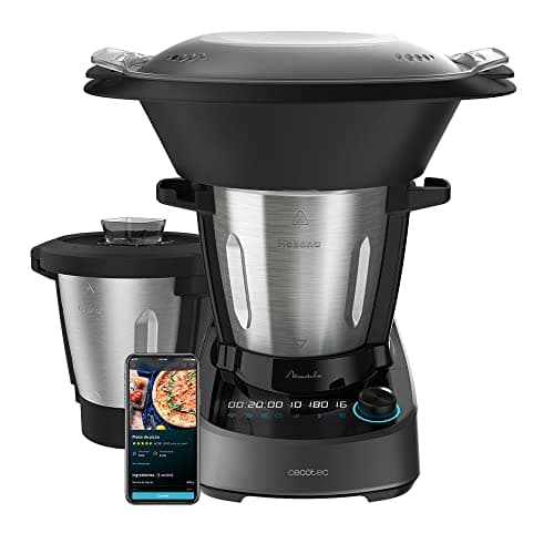 Cecotec Robot di Cucina Multifunzione Mambo 11090 Habana. 1600 W, 37 Funzioni, APP, bilancia, caraffa antiaderente Habana e caraffa da 3,3 litri in acciaio inox, ricettario e accessori
