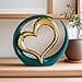 Amor Estatua de Arte Abstracto Moderno en Cerámica para Decoración del Hogar, Comedor, Sala de Estar, Oficina, Soporte de TV, Centro de Mesa (Oro Verde) - 2