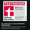 AEG Wärmepumpentrockner 8 kg, Serie 9000: AbsoluteCarePlus Daunentrocknung, Testsieger Stiftung Warentest, 3D-Scan Restfeuchteermittlung, Energiekl. C, Energiesparend, Trommelbeleuchtung, TR9T75680 - 2
