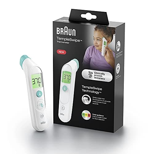 Braun Sensian Swipe 5 Temple Thermometer, TempleSwipe Technology, Colour-Coded Digital Display, Suitable for Babies and Children, 3 Second Results, The #1 Brand in Doctors (1), BST200