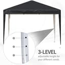 Outsunny 3 x 3M Garden Pop Up Gazebo Height Adjustable Marquee Party Tent Wedding Canopy with Carrying Bag, Black - 5