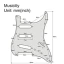 Musiclily 11 Löcher SSS Strat Schlagbrett Gitarre Pickguard für Fender American/Mexican Standard Stratocaster Modern Style E-Gitarre,3 lagig Schwarz - 2
