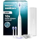Philips Sonicare 6100, spazzolino sonico con 2 modalità di spazzolamento e 3 livelli di intensità, avviso di pressione, EasyStart, SmarTimer, custodia da viaggio, bianco, HX7400/02 [Nuova tecnologia] - 1