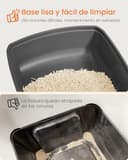 Feandrea Caja Arenero con Bordes Altos, Tamaño XL, Abierta, con Pala, para Gatitos y Gatos Grandes, Gris Pizarra PPT009GN01 - 4