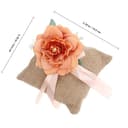 BAZEITFLOW Set Cuscini per Fedi Nuziali in Lino Rustico Arancione, Cuscino Portafedi Quadrato Fatto a Mano per Matrimonio e Proposta di Fidanzamento, Decorazione Cerimonia e Festa di Nozze - 2