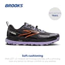 Brooks Women’s Cascadia 18 Mountain Trail Running Shoe, Ebony/Sweet Lavender/Copper, 6 Wide - 2