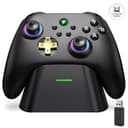PC Wireless Controller mit Ladestation, 1000Hz Gaming Controller mit RGB Licht, Hall Joystick/Turbo/Vibration/1000mAh Wiederaufladbare Batterie, Wireless Controller für PC/Switch 2/Switch/Android/IOS - 1