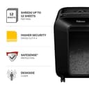 Fellowes 12 Sheet Paper Shredder for Office - Cross Cut Shredder with Auto Reverse Jam Solution & SafeSense Technology - Powershred LX85 Home Office Shredder with 19L Pull-Out Bin - DIN Level P4 - 2